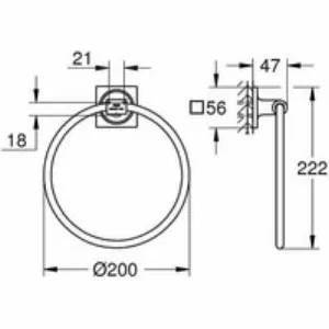 Кольцо для полотенца GROHE Allure, темный графит глянец (40339A01) Кольцо для полотенца GROHE Allure, темный графит глянец (40339A01)