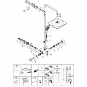 Душевая система GROHE Rainshower SmartActive 310 Cube с термостатом для душа, суперсталь (26837DC0) Душевая система GROHE Rainshower SmartActive 310 Cube с термостатом для душа, суперсталь (26837DC0)
