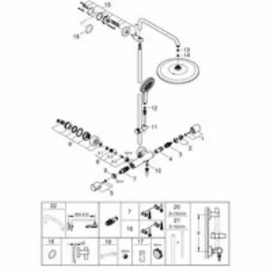 Душевая система GROHE Rainshower SmartActive 310 с термостатом для душа, темный графит глянцевый (26836A00) Душевая система GROHE Rainshower SmartActive 310 с термостатом для душа, темный графит глянцевый (26836A00)