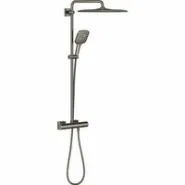 Душевая система GROHE Rainshower SmartActive 310 Cube с термостатом для душа, темный графит глянцевый (26837A00)