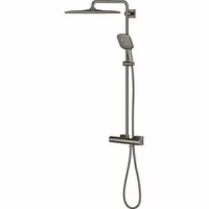 Душевая система GROHE Rainshower SmartActive 310 Cube с термостатом для душа, темный графит глянцевый (26837A00) Душевая система GROHE Rainshower SmartActive 310 Cube с термостатом для душа, темный графит глянцевый (26837A00)