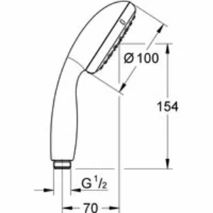 Ручной душ GROHE Vitalio Start, 2 режима, черный (279462430) Ручной душ GROHE Vitalio Start, 2 режима, черный (279462430)