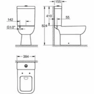 Смывной бачок GROHE Bau Edge Ceramic, наполнение снизу (39861000) Смывной бачок GROHE Bau Edge Ceramic, наполнение снизу (39861000)