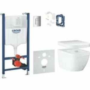 Комплект инсталляции GROHE Solido 5 в 1 с унитазом Euro Ceramic и сиденьем (39889000) Комплект инсталляции GROHE Solido 5 в 1 с унитазом Euro Ceramic и сиденьем (39889000)