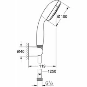 Душевая система GROHE BauEdge со смесителем для ванны, хром (1000190) Душевая система GROHE BauEdge со смесителем для ванны, хром (1000190)