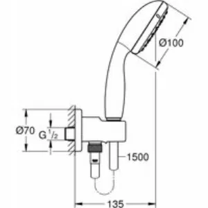 Душевая система GROHE BauEdge со смесителем для душа, хром (1000191) Душевая система GROHE BauEdge со смесителем для душа, хром (1000191)