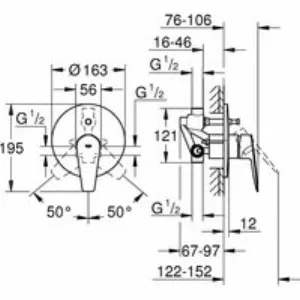 Душевая система GROHE BauEdge со смесителем для душа, хром (1000191) Душевая система GROHE BauEdge со смесителем для душа, хром (1000191)