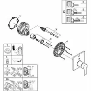 Внешняя часть смесителя для ванны GROHE Allure скрытого монтажа на 2 потребителя, квадратная, хром (19315001) Внешняя часть смесителя для ванны GROHE Allure скрытого монтажа на 2 потребителя, квадратная, хром (19315001)