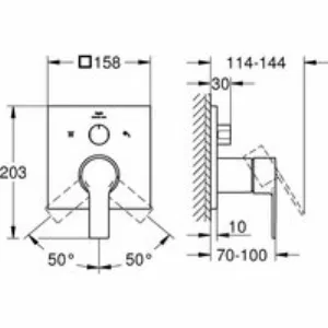 Внешняя часть смесителя для ванны GROHE Allure скрытого монтажа на 3 потребителя, квадратная, темный графит глянец (29176A01) Внешняя часть смесителя для ванны GROHE Allure скрытого монтажа на 3 потребителя, квадратная, темный графит глянец (29176A01)