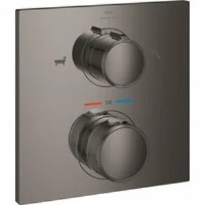 Внешняя часть термостата для ванны GROHE Allure скрытого монтажа на 2 потребителя, квадратная, темный графит глянец (19446A02) Внешняя часть термостата для ванны GROHE Allure скрытого монтажа на 2 потребителя, квадратная, темный графит глянец (19446A02)