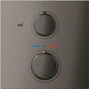 Внешняя часть термостата для ванны GROHE Allure скрытого монтажа на 2 потребителя, квадратная, темный графит глянец (19446A02) Внешняя часть термостата для ванны GROHE Allure скрытого монтажа на 2 потребителя, квадратная, темный графит глянец (19446A02)