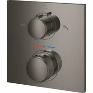 Внешняя часть термостата для ванны GROHE Allure скрытого монтажа на 2 потребителя, квадратная, темный графит глянец (19446A02) Внешняя часть термостата для ванны GROHE Allure скрытого монтажа на 2 потребителя, квадратная, темный графит глянец (19446A02)