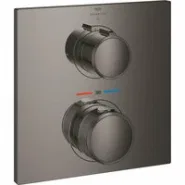 Внешняя часть термостата для душа GROHE Allure скрытого монтажа на 1 потребителя, квадратная, темный графит глянец (19380A02)