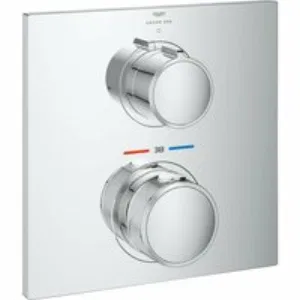Внешняя часть термостата для душа GROHE Allure скрытого монтажа на 1 потребителя, квадратная, хром (19380002) Внешняя часть термостата для душа GROHE Allure скрытого монтажа на 1 потребителя, квадратная, хром (19380002)
