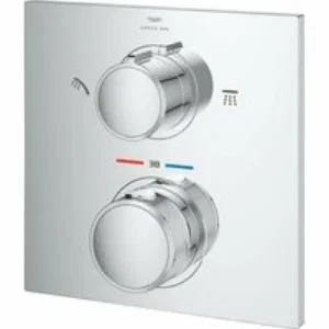 Внешняя часть термостата для душа GROHE Allure скрытого монтажа на 2 потребителя, квадратная, хром (29181002) Внешняя часть термостата для душа GROHE Allure скрытого монтажа на 2 потребителя, квадратная, хром (29181002)
