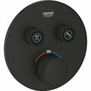 Внешняя часть термостата для душа GROHE Grohtherm SmartControl на 2 потребителя, круглая, фантомный черный (29507KF0) Внешняя часть термостата для душа GROHE Grohtherm SmartControl на 2 потребителя, круглая, фантомный черный (29507KF0)