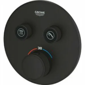 Внешняя часть термостата для душа GROHE Grohtherm SmartControl на 2 потребителя, круглая, фантомный черный (29507KF0) Внешняя часть термостата для душа GROHE Grohtherm SmartControl на 2 потребителя, круглая, фантомный черный (29507KF0)