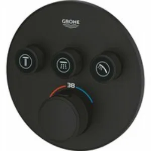 Внешняя часть термостата для душа GROHE Grohtherm SmartControl на 3 потребителя, фантомный черный (29508KF0) Внешняя часть термостата для душа GROHE Grohtherm SmartControl на 3 потребителя, фантомный черный (29508KF0)
