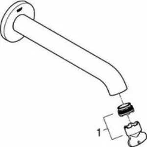 Излив для ванны GROHE Essence, темный графит матовый (13449AL1) Излив для ванны GROHE Essence, темный графит матовый (13449AL1)
