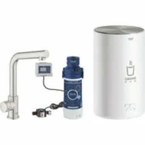 Комплект для кухни GROHE Red Mono с L-образным вентилем, бойлером M-Size и фильтром, суперсталь (30339DC1) Комплект для кухни GROHE Red Mono с L-образным вентилем, бойлером M-Size и фильтром, суперсталь (30339DC1)
