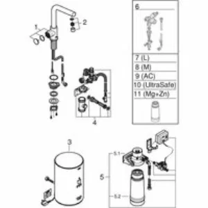 Комплект для кухни GROHE Red Mono с L-образным вентилем, бойлером M-Size и фильтром, суперсталь (30339DC1) Комплект для кухни GROHE Red Mono с L-образным вентилем, бойлером M-Size и фильтром, суперсталь (30339DC1)