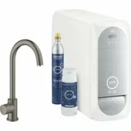 Кран для кухонной мойки GROHE Blue Home Mono с системой фильтрации, охлаждения и газирования воды, Wi-Fi, темный графит матовый (31498AL1)