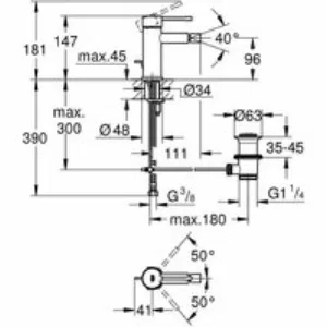 Смеситель для биде GROHE Essence с донным клапаном, темный графит матовый (24178AL1) Смеситель для биде GROHE Essence с донным клапаном, темный графит матовый (24178AL1)