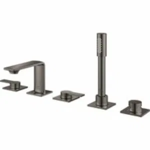 Смеситель для ванны GROHE Allure двухвентильный, на 5 отверстий, на край ванны, темный графит глянец (25221A01) Смеситель для ванны GROHE Allure двухвентильный, на 5 отверстий, на край ванны, темный графит глянец (25221A01)