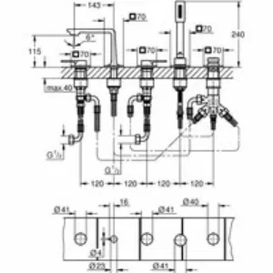 Смеситель для ванны GROHE Allure двухвентильный, на 5 отверстий, на край ванны, холодный рассвет матовый (25221GN1) Смеситель для ванны GROHE Allure двухвентильный, на 5 отверстий, на край ванны, холодный рассвет матовый (25221GN1)