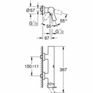 Смеситель для душа GROHE Allure, темный графит глянец (32846A01) Смеситель для душа GROHE Allure, темный графит глянец (32846A01)
