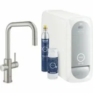 Смеситель для кухни GROHE Blue Home с системой фильтрации, охлаждения и газирования воды, Wi-Fi, суперсталь (31543DC0)