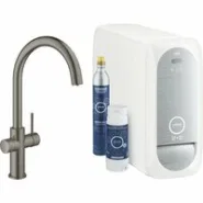 Смеситель для кухни GROHE Blue Home с системой фильтрации, охлаждения и газирования воды, Wi-Fi, темный графит матовый (31455AL1)