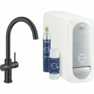 Смеситель для кухни GROHE Blue Home с системой фильтрации, охлаждения и газирования воды, Wi-Fi, черный бархат (31455KS1)
