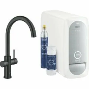 Смеситель для кухни GROHE Blue Home с системой фильтрации, охлаждения и газирования воды, Wi-Fi, черный бархат (31455KS1) Смеситель для кухни GROHE Blue Home с системой фильтрации, охлаждения и газирования воды, Wi-Fi, черный бархат (31455KS1)