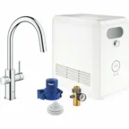 Смеситель для кухни GROHE Blue Professional с вытяжным изливом, функцией фильтрации, системой охлаждения и газирования воды, Wi-Fi, хром (313