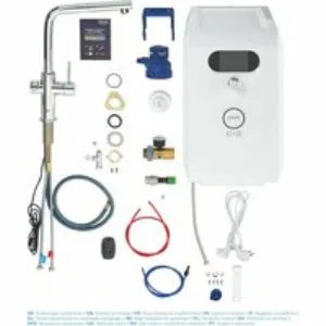 Смеситель для кухни GROHE Blue Professional с вытяжным изливом, функцией фильтрации, системой охлаждения и газирования воды, Wi-Fi, хром (313 Смеситель для кухни GROHE Blue Professional с вытяжным изливом, функцией фильтрации, системой охлаждения и газирования воды, Wi-Fi, хром (313