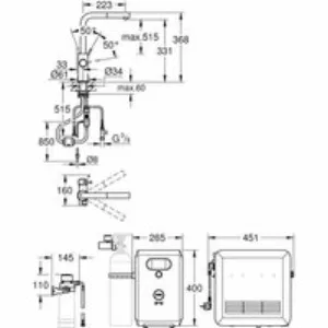 Смеситель для кухни GROHE Blue Professional с вытяжным изливом, функцией фильтрации, системой охлаждения и газирования воды, Wi-Fi, хром (313 Смеситель для кухни GROHE Blue Professional с вытяжным изливом, функцией фильтрации, системой охлаждения и газирования воды, Wi-Fi, хром (313