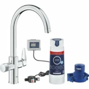 Смеситель для кухонной мойки GROHE Blue Pure BauCurve с функцией фильтрации, с фильтром UltraSafe в комплекте, хром (30582000) Смеситель для кухонной мойки GROHE Blue Pure BauCurve с функцией фильтрации, с фильтром UltraSafe в комплекте, хром (30582000)