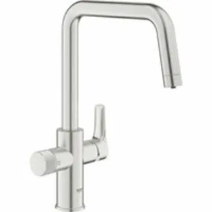 Смеситель для кухонной мойки GROHE Blue Pure Eurosmart с функцией фильтрации, без фильтра в комплекте, суперсталь (30583DC0) Смеситель для кухонной мойки GROHE Blue Pure Eurosmart с функцией фильтрации, без фильтра в комплекте, суперсталь (30583DC0)