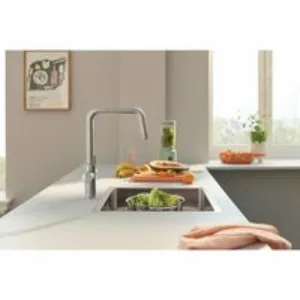 Смеситель для кухонной мойки GROHE Blue Pure Eurosmart с функцией фильтрации, без фильтра в комплекте, суперсталь (30583DC0) Смеситель для кухонной мойки GROHE Blue Pure Eurosmart с функцией фильтрации, без фильтра в комплекте, суперсталь (30583DC0)