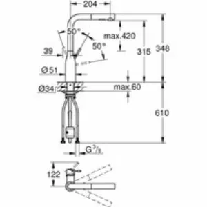 Смеситель для кухни GROHE Essence с вытяжным изливом 2jet, хром (30504000) Смеситель для кухни GROHE Essence с вытяжным изливом 2jet, хром (30504000)