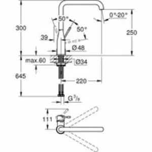 Смеситель для кухни GROHE Essence, фантомный черный (30505KF0) Смеситель для кухни GROHE Essence, фантомный черный (30505KF0)