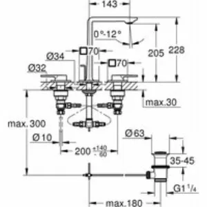 Смеситель для раковины GROHE Allure на 3 отверстия, с донным клапаном, M-Size, темный графит глянец (20188A01) Смеситель для раковины GROHE Allure на 3 отверстия, с донным клапаном, M-Size, темный графит глянец (20188A01)