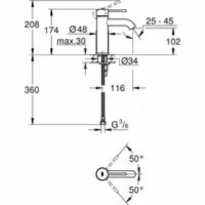 Смеситель для раковины GROHE Essence без донного клапана, S-size, темный графит глянцевый (24172A01) Смеситель для раковины GROHE Essence без донного клапана, S-size, темный графит глянцевый (24172A01)