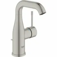 Смеситель для раковины GROHE Essence с донным клапаном, M-size, суперсталь (24173DC1)