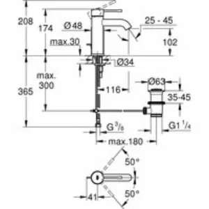 Смеситель для раковины GROHE Essence с донным клапаном, S-Size, темный графит глянец (24171A01) Смеситель для раковины GROHE Essence с донным клапаном, S-Size, темный графит глянец (24171A01)