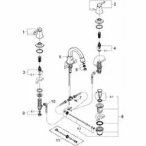 Смеситель для раковины GROHE Grandera на 3 отверстия, S-size, хром (20417000) Смеситель для раковины GROHE Grandera на 3 отверстия, S-size, хром (20417000)