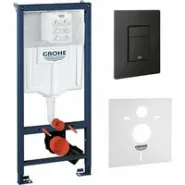 Система инсталляции для унитаза GROHE Solido 4 в 1 с панелью смыва Even, фантомный черный (38811KF0-B/S)