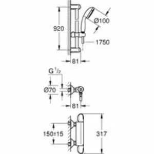 Термостат для душа GROHE Grohtherm 1000 с душевым гарнитуром, хром (34824004-DP) (ПОВРЕЖДЕНА УПАКОВКА) Термостат для душа GROHE Grohtherm 1000 с душевым гарнитуром, хром (34824004-DP) (ПОВРЕЖДЕНА УПАКОВКА)