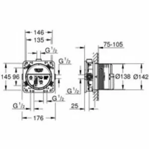 Душевая система GROHE Tempesta 250 Cube с термостатом для душа, хром (NSB0165) Душевая система GROHE Tempesta 250 Cube с термостатом для душа, хром (NSB0165)